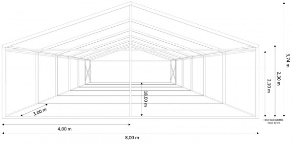 Festzelt 8x18m - mit Boden