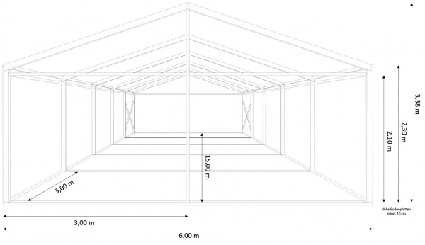 Festzelt 6x15m - mit Boden