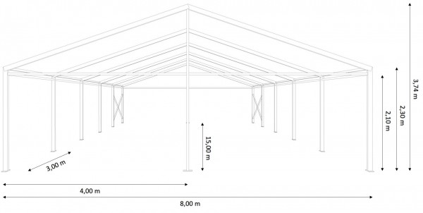 Festzelt 8x15m - ohne Boden