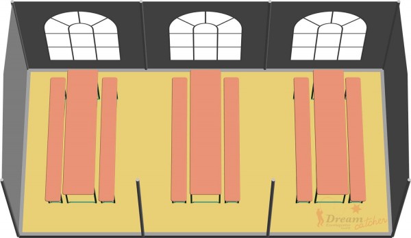 Partyzelt 3x6m - mit Boden