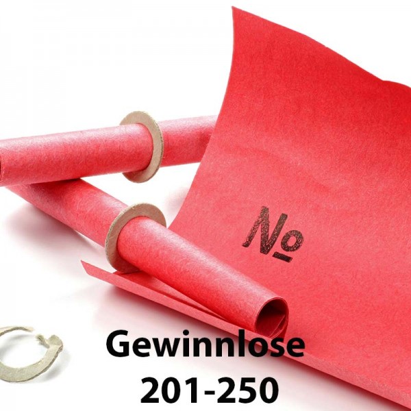 Lose für Tombola - Gewinnlose 201-250 rot