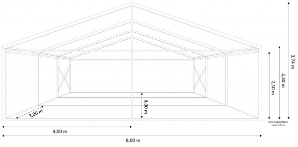 Festzelt 8x9m - mit Boden
