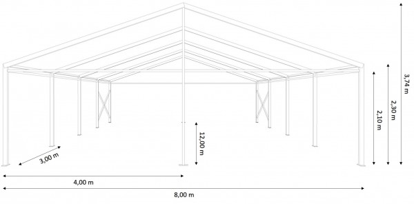 Festzelt 8x12m - ohne Boden