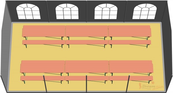 Partyzelt 4x8m - mit Boden