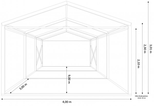 Festzelt 4x9m - mit Boden