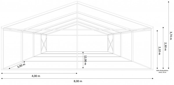 Festzelt 8x12m - mit Boden